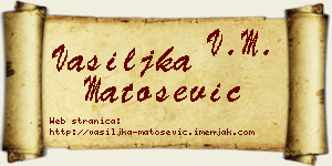 Vasiljka Matošević vizit kartica